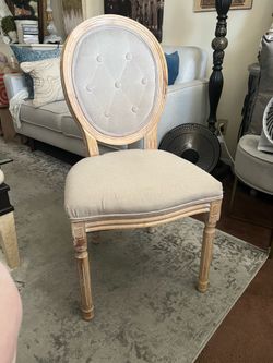Louis XVI Style Oval Back Tufted Dining Chair