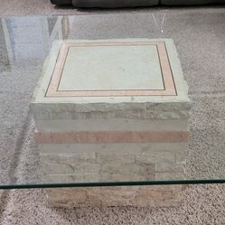 Coffee table 38x38x15 high, the thickness of the glass is 1/2 inch