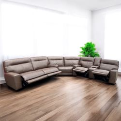 🏷CLEARANCE | COSTCO Atlas 3-piece Leather Power Reclining Sectional with Power Headrests 💥