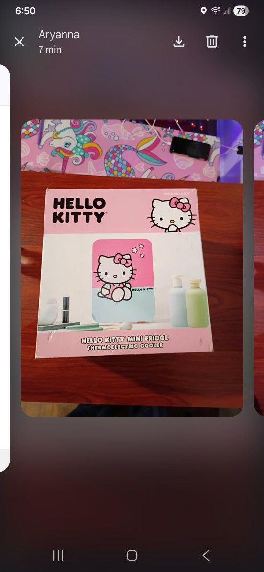 Hello Kitty mini fridge.