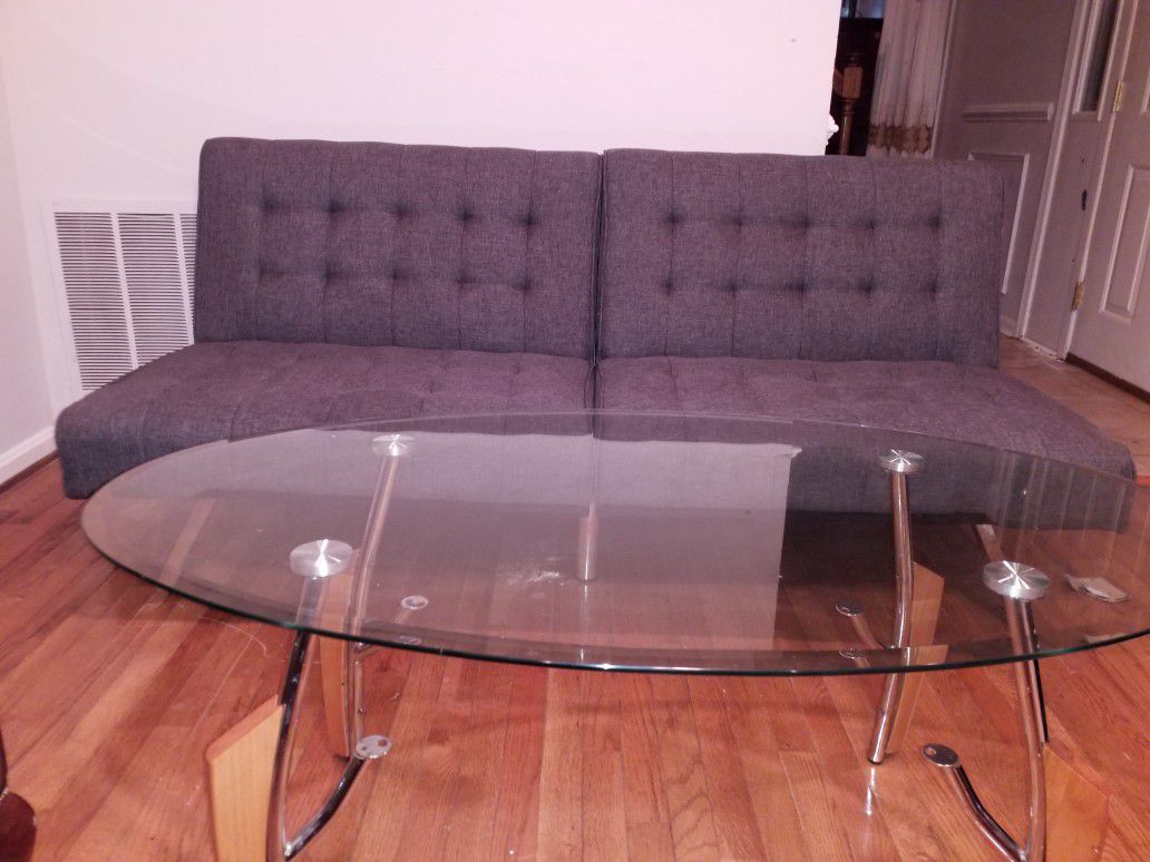 SOFA BED WITH FREE GLASS TABLE
