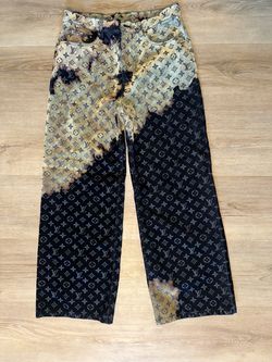 Louis Vuitton Monogram Bleached Wide-Leg Jeans
