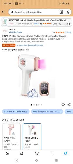INNZA IPL Hair Removal Device with Ice Cooling