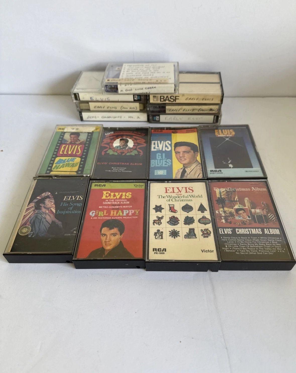 Lot of 15 Elvis Presley  Cassette Blue Hawaii Christmas Album Love Me Tender..