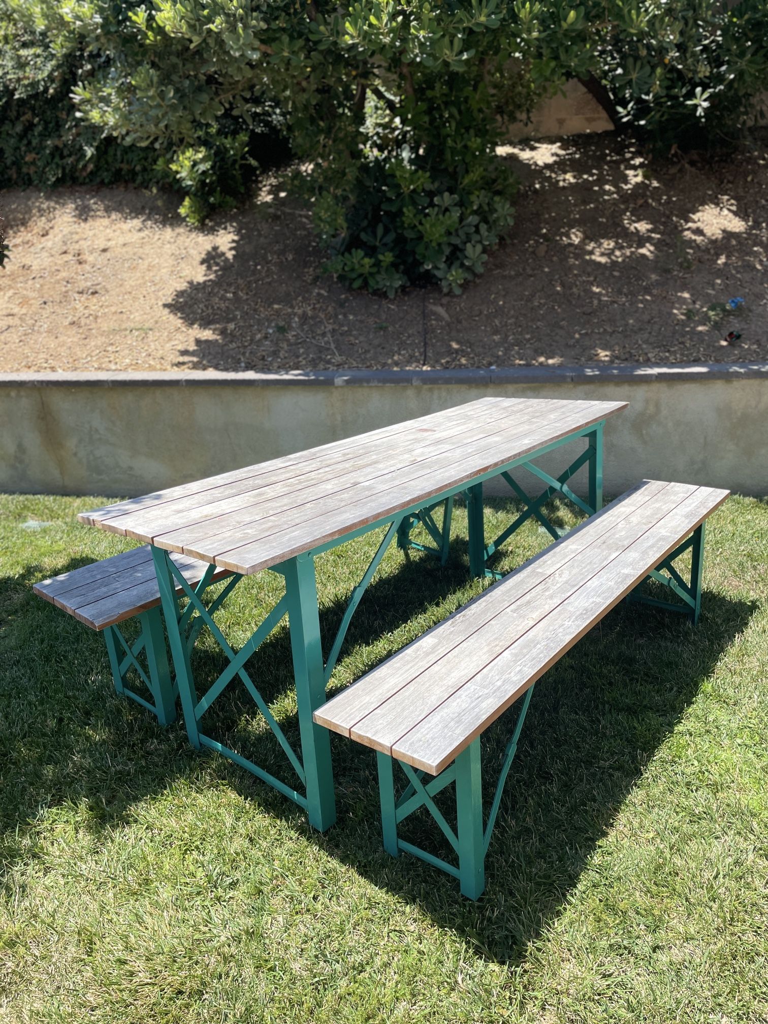 Outdoor Patio Table And Benches
