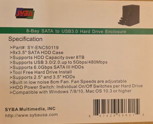 Syba 8-Bay SATA to USB 3.0 Hard Drive Enclosure