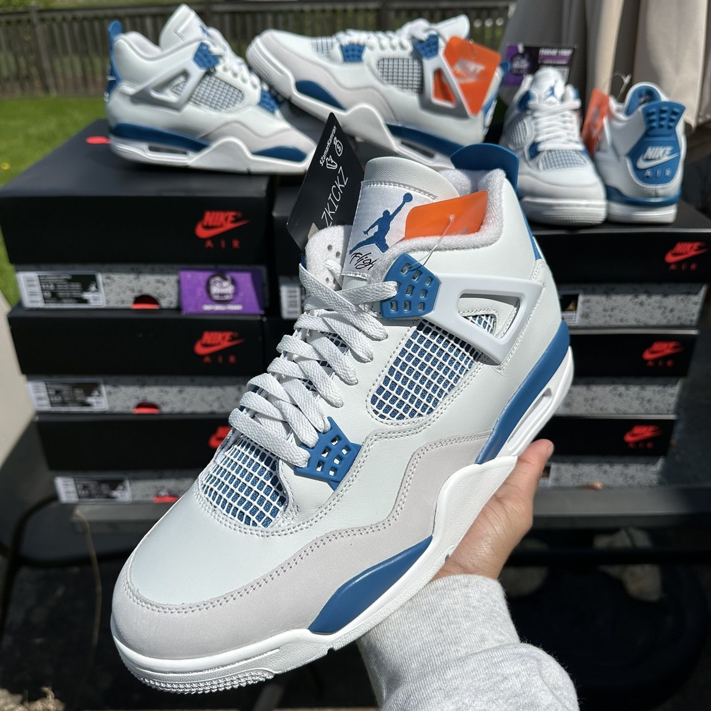 Air Jordan 4 Retro Sneakers Military Blue Sz 10 FV5029-141 Nike Air Jordan 4 Retro FV5029-141 Military Blue Men main image 3