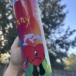 Bad Bunny Tumbler 20oz, Personalized With Name Perfect For Gift