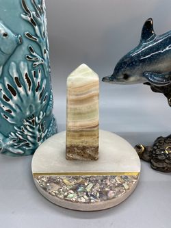 99 Gram Caribbean Pistachio Calcite Stone Point Crystal Specimen