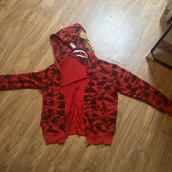 Bape red hoodie