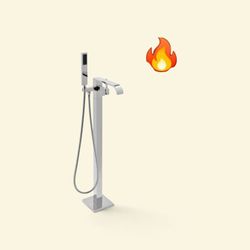 AKDY 1-Handle Freestanding Floor Mount Roman Tub Faucet Bathtub Filler with Hand Shower in Chrome