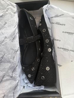 Karl Lagerfeld Paris Tweed Mary Jane Pointed Toe Flats 9.5size