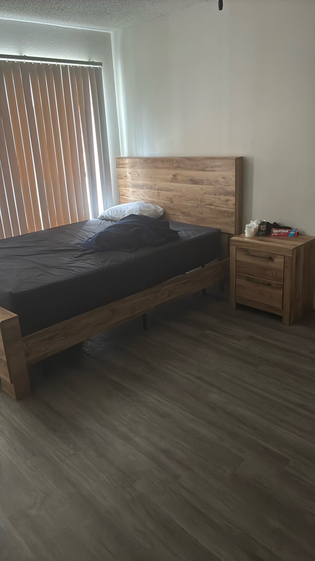 Wooded Bed And Dresser Set