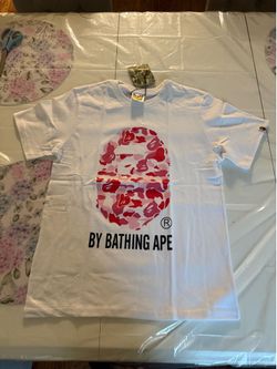 Pink and white bape shirt