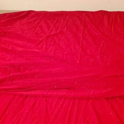 FABRIC- Red  Sparkly Glitter Fabric 3 Yards Long, 65" Wide