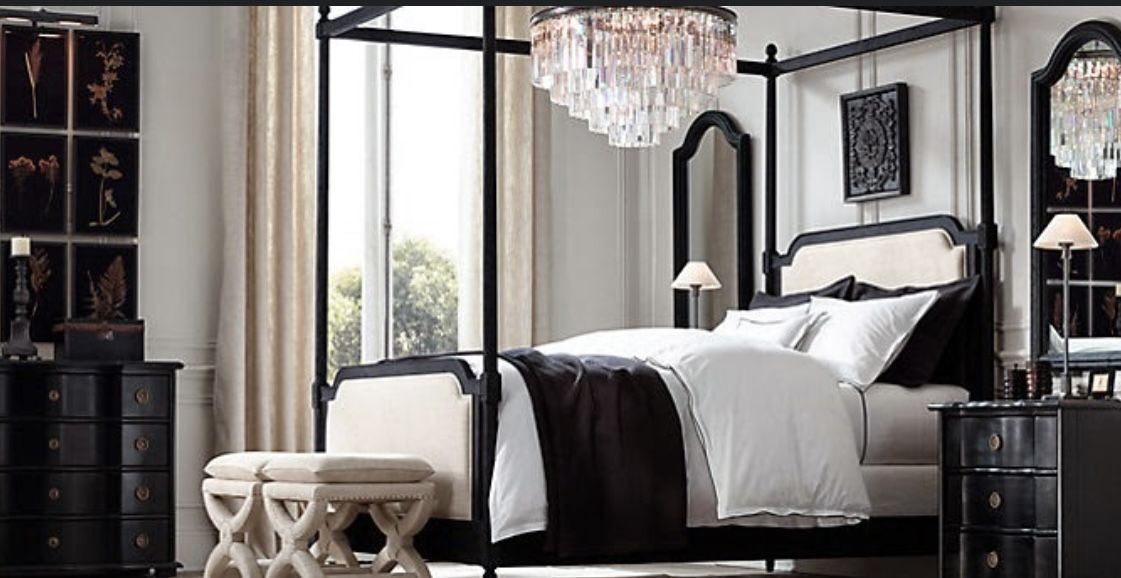 RESTORATION HARDWARE VIENNE FRENCH FOUR-POSTER BED- Mattress Included