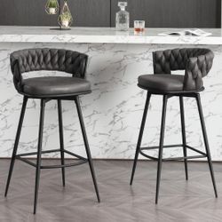 LEATHER DINING ROOM CHAIR WITH MATCHING BAR STOOL