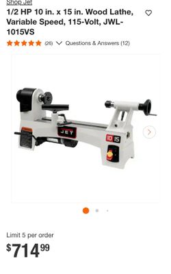 JET 10 - 15" Variable Speed Lathe