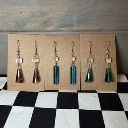 Set Of Three Glass Earrings