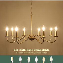 8-Light Gold Modern Farmhouse Chandelier