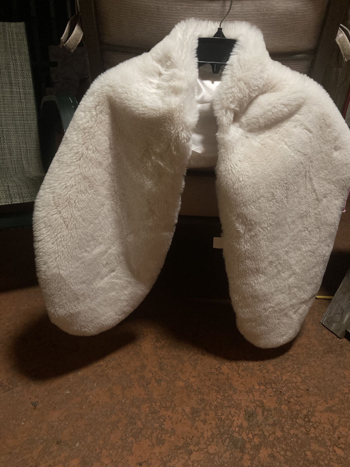 White Faux Fur Wrap