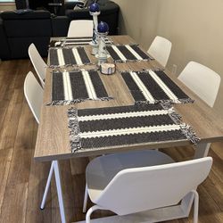 Elegant Dining Room Table with White Chairs – Available Together or Separately