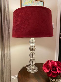 Lamp with red shade