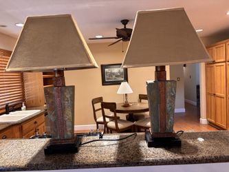 Gorgeous Pair of Stone Lamps
