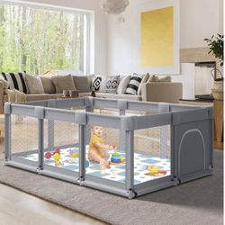 74" ×50" Large Baby Playpen