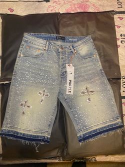 Purple Jorts Rhinestones S34