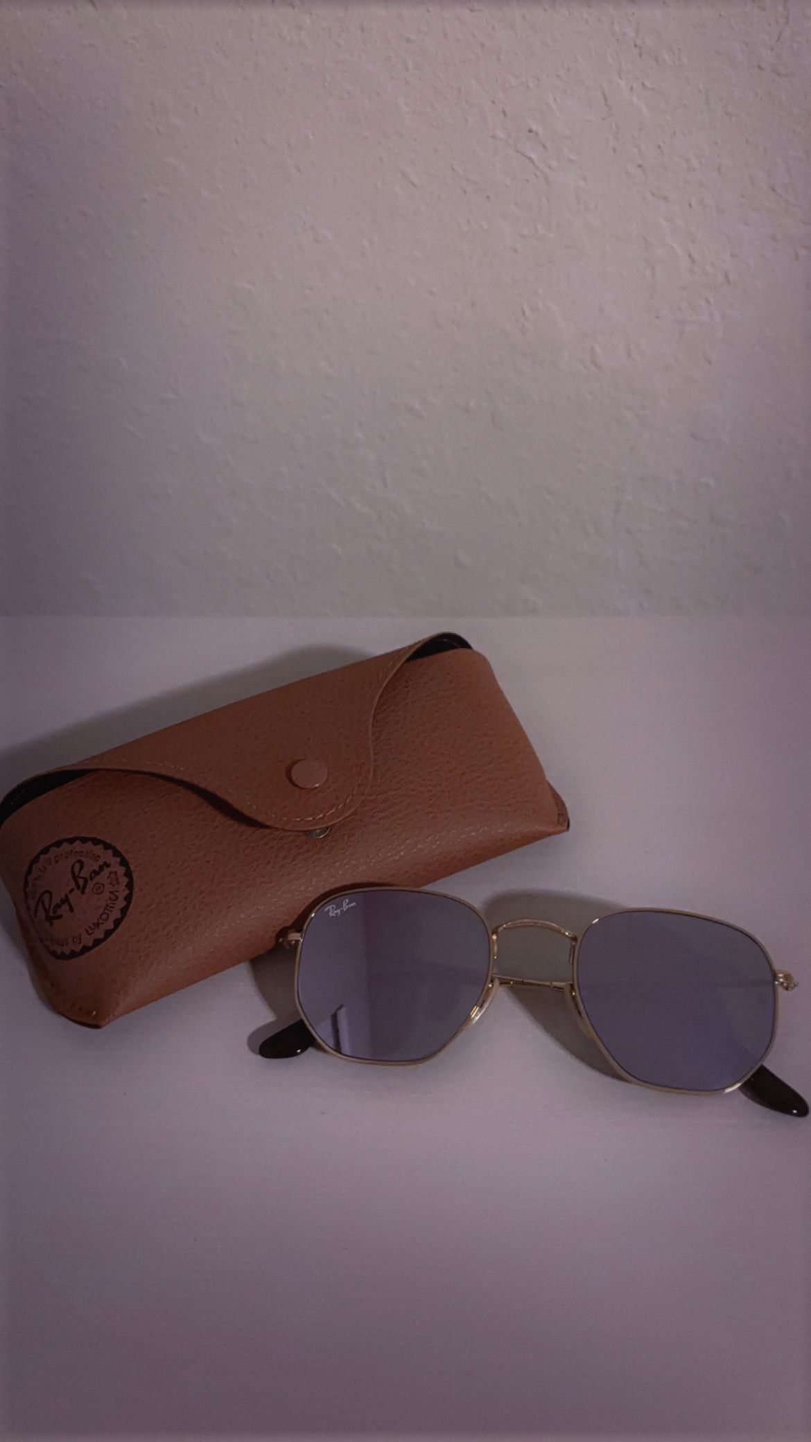 Ray-Ban Sunglasses! Arista Hexagonal Frames w/ Lilac Mirror.