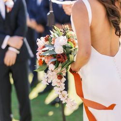 Ling’s Moment Sunset Terracotta Wedding Cascade Flower Bouquet