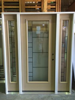 Exterior Entry Door with Sidelights and Glass