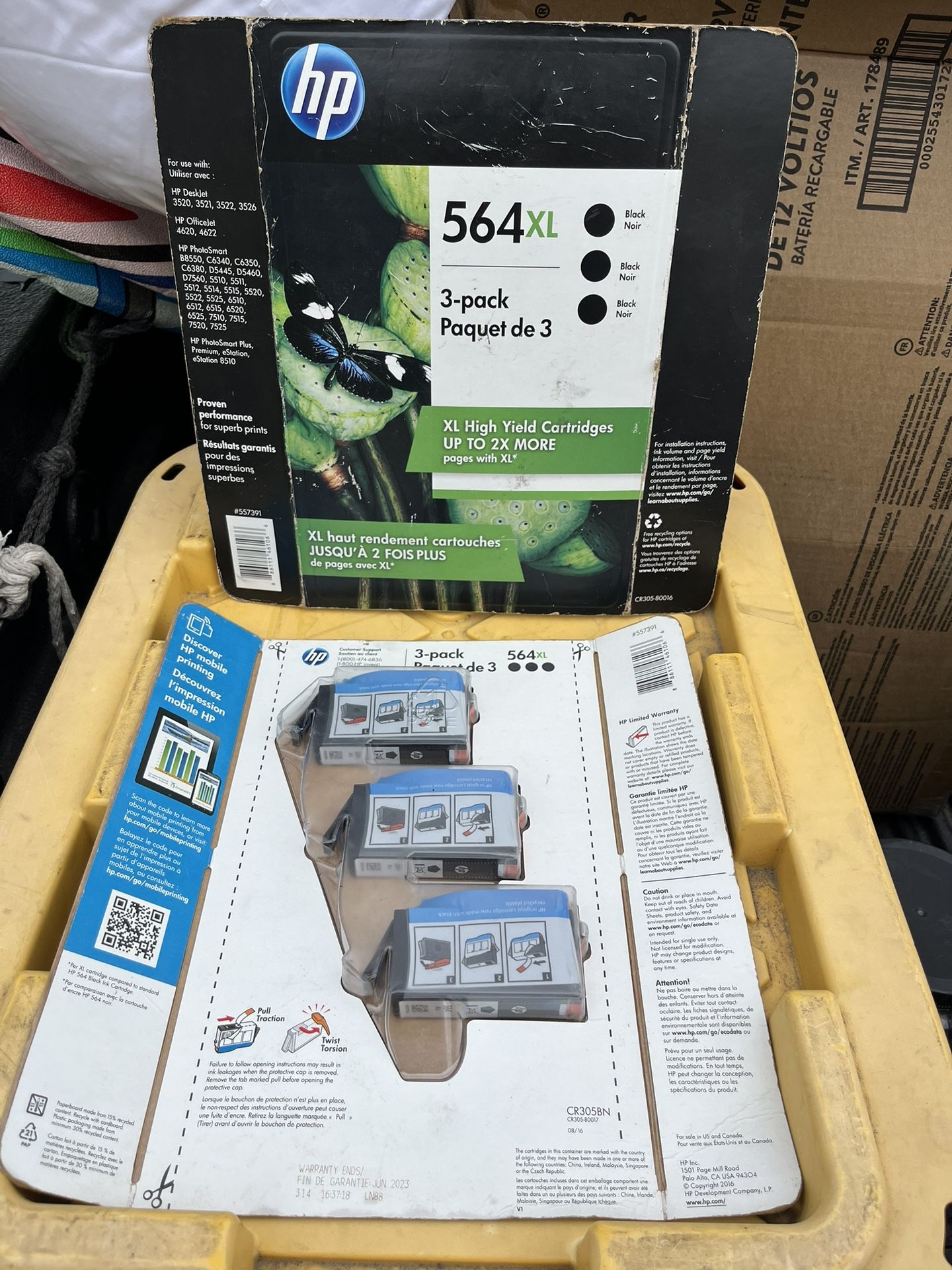 HP 564XL Ink Cartridge, Black, 3-Count