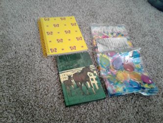 2 notepads and birthday goodie bags