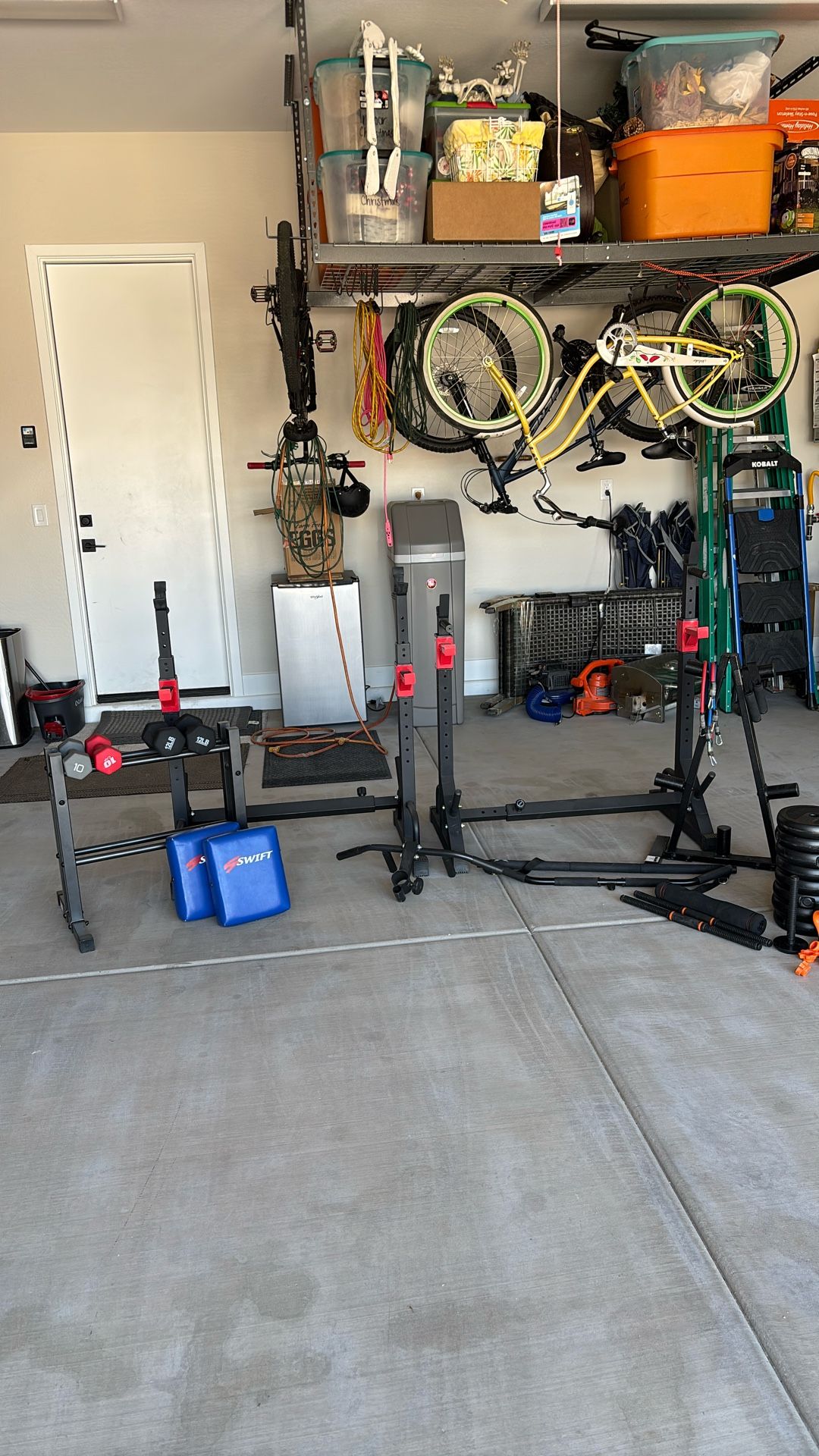 Workout Equipment: Dumbbells, Racks, Weights, Accessories