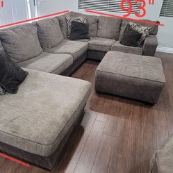 Huge Sectional With Ottoman And Swivel Chair