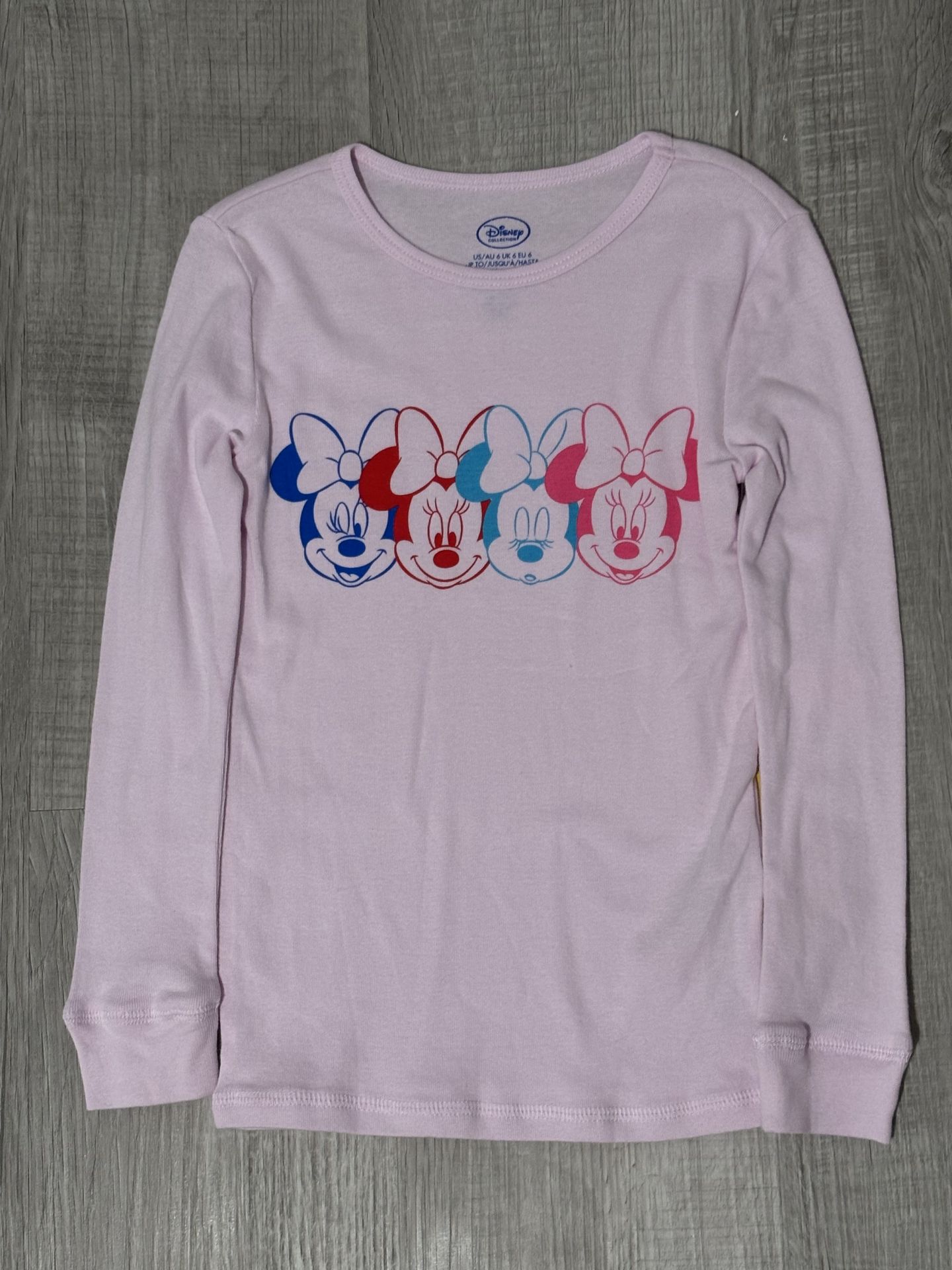 New Minnie Mouse Long Sleeve PJ Set- Size 6