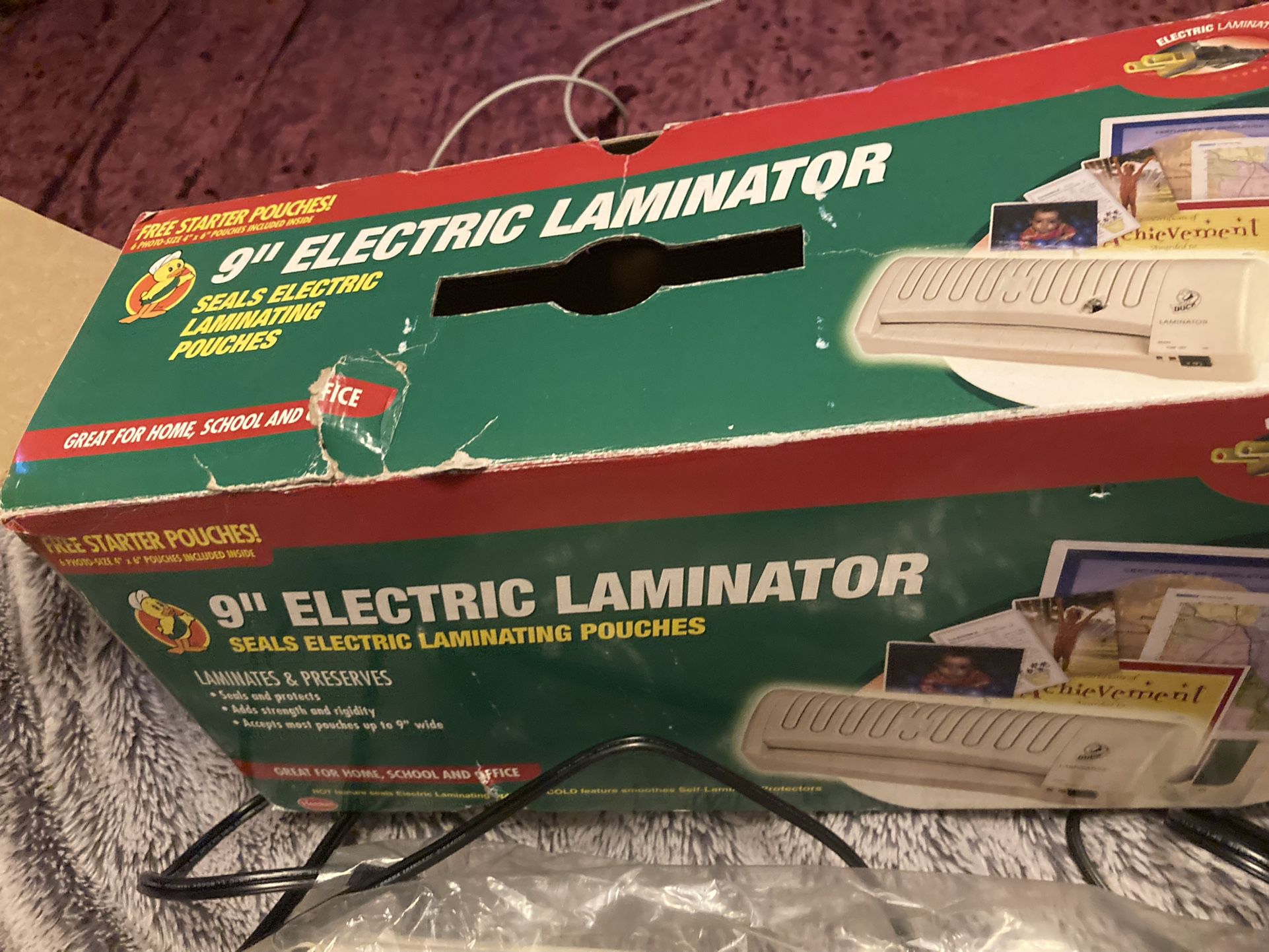 Laminating Machine Electric Laminator Duck Henkel 9” With Brand New Pouches