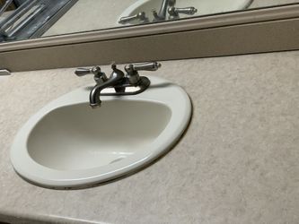 96” Vanity Top, 2  Sink And Faucets  FREE FREE