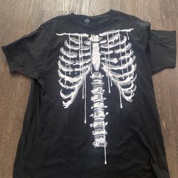 Men’s Black Skeleton T Shirt Size Medium #14