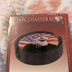 This Is A Set Of Cast Iron Eagle Coasters Never Been Used They're Still In The Box But The Box Has Been Open
