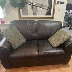 Raymour & Flanigan Black Leather Couch