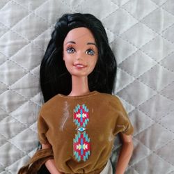 Barbie Doll Native American Black Hair Beautiful