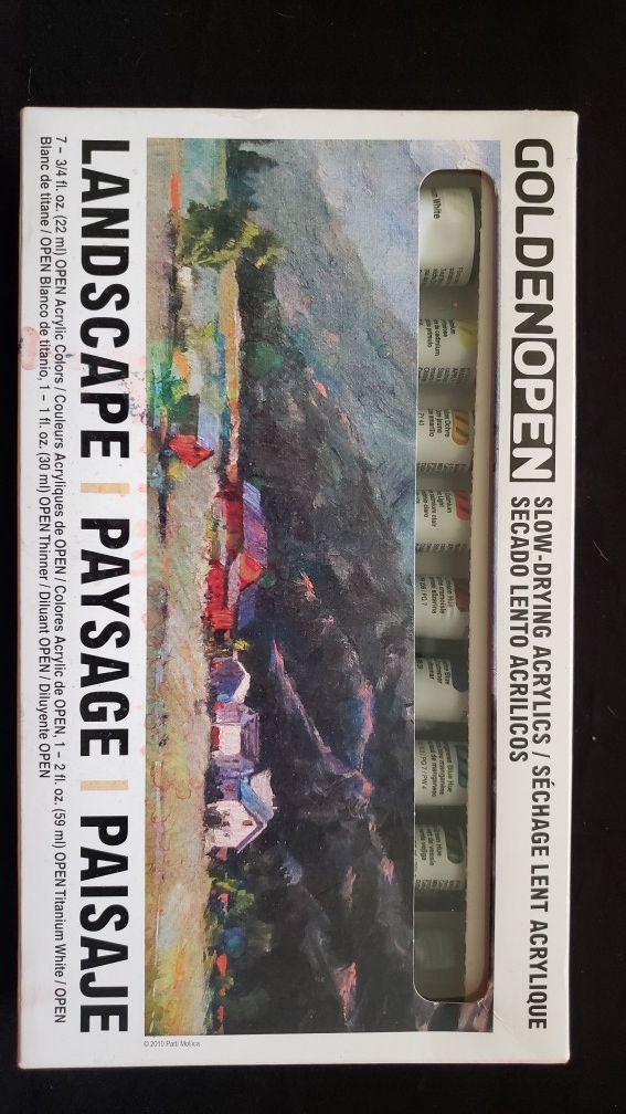 Golden Open Slow-Dying Acrylic Landscape Set