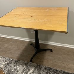 Vintage Drafting Table With Cast Iron Pedestal Base