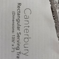 Godinger Rectangular Serving Tray 13 1/2  X  7  Brand new!