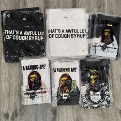 Bape and awful lotta cough syrup shirts