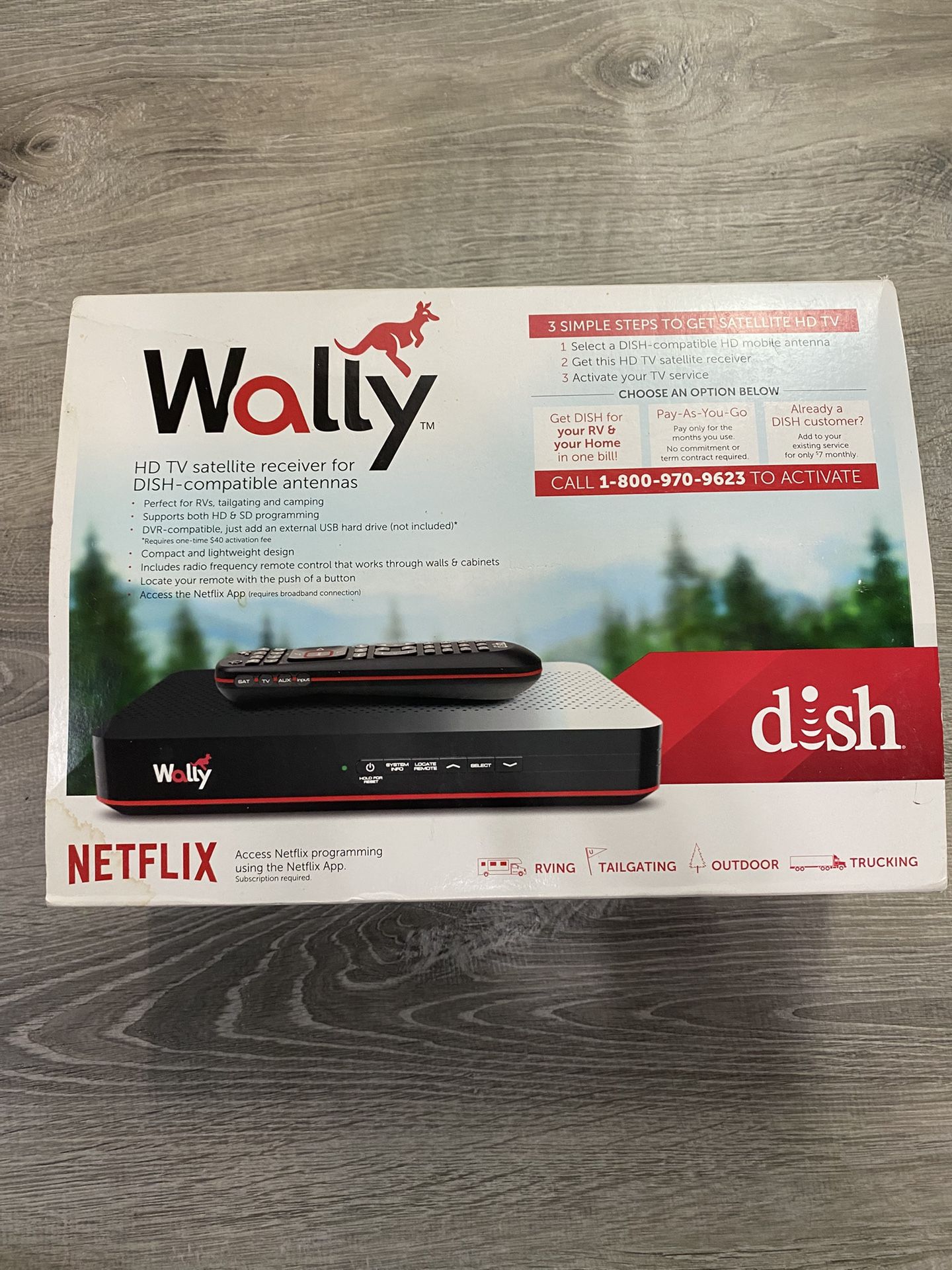 DISH Network Outdoors Wally HD Satellite Receiver - Black New Sealed Brand New