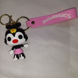 Cartoon Dot 3D Character Pose Silicone Charm Keychain